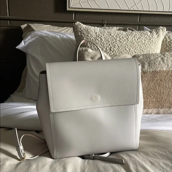 Kate Spade Light Gray Leather Backpack kate spade | Bags | Kate Spade Light Purplish Gray Leather  main image 3